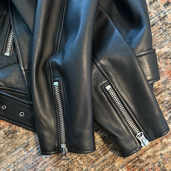 Acne Studios Black Leather Biker Jacket - Picture 8 of 10